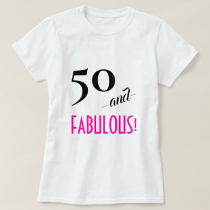 Retro Chic 50 en geweldig! Hot Pink gepersonalisee T-shirt
