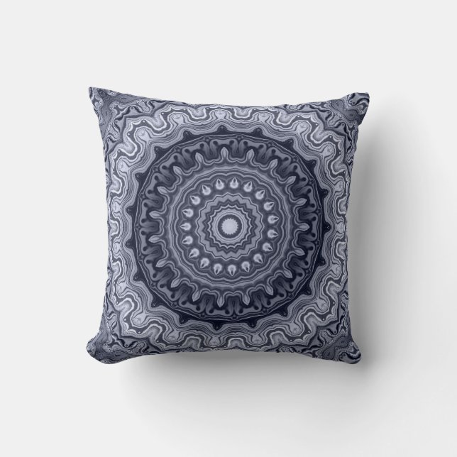 Retro Chic  blauw gemarmerd perzisch uiterlijk Kussen (Voorkant)