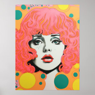 Retro Chic: Elegantie van Polka Dots Poster