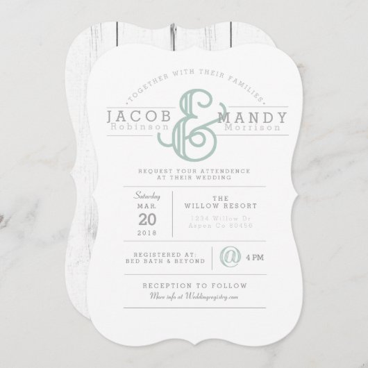 Retro Chic Faire-part de mariage (Devant / Derrière)