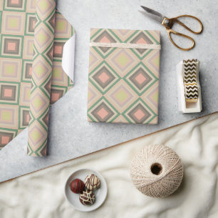 Retro Chic geometrische citroenpastel Cadeaupapier