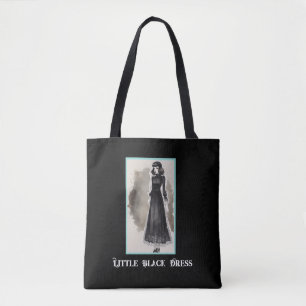 Retro Chic Goth Little Robe Noire Sac fourre-tout