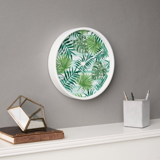 Retro Chic Green Palm laat Waterverf kunst (Kantoor)