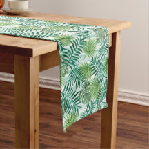 Retro Chic Green Palm laat Waterverf kunst