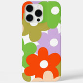 Retro Chic Groen, Rood & Paarse Bloempatroon Case-Mate iPhone Case (Achterkant)