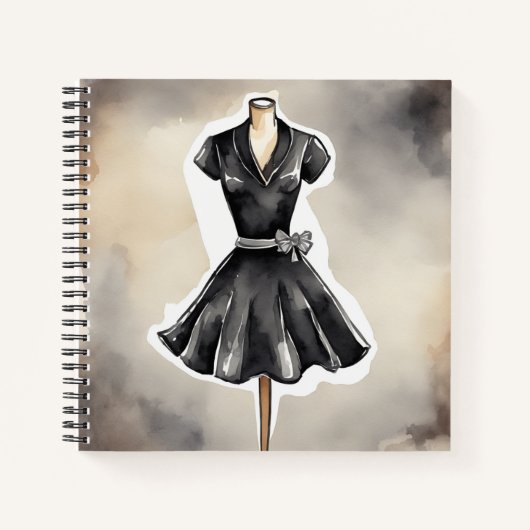 Retro  Chic LBD Little Black Dress Mode Notitieboek (Voorkant)
