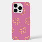 Retro Chic Paarse & Gele Bloempatroon Case-Mate iPhone Case (Achterkant)