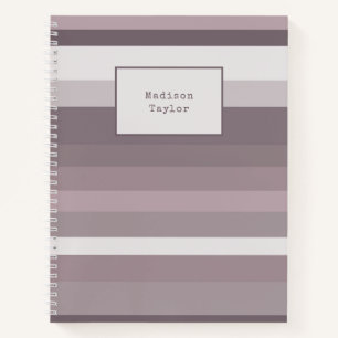  Retro Chic Pastel Paarse Stripes Notitieboek