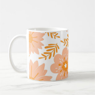 Retro Chic Peach Fuzz Bloemen Whimsical Y2K Koffiemok
