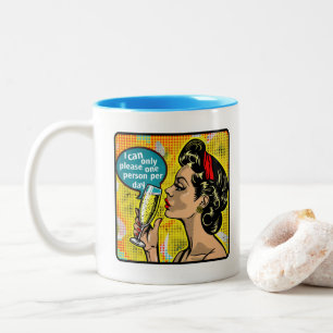 Retro Chic:  Pop Art Inspirerend Quote Tweekleurige Koffiemok