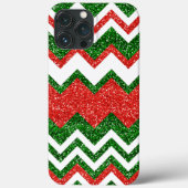 Retro Chic Red Green Zigzag Chevron Stripe Art Case-Mate iPhone Case (Achterkant)