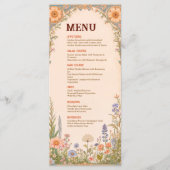 Retro Chic Wedding Menu Card (Voorkant)