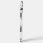Retro Chic Zwart & Wit Bloempatroon grillig Case-Mate iPhone Case (Achterkant / Rechts)