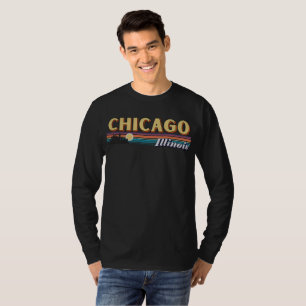 Retro Chicago City Stripes Illinois T-shirt