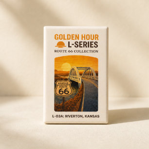Retro Chicago Illinois Route 66 Start Landmark Button