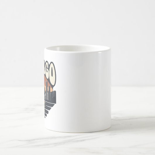 Retro Chicago Sunset Mug | Willis Tower Art (Centre)