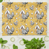 Retro Chickens Kitchen Towel Theedoek (Gevouwen)