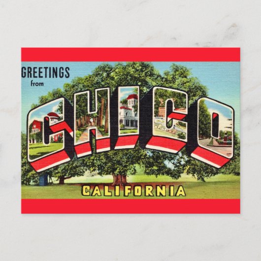 Retro Chico California Groet Briefkaart (Voorkant)