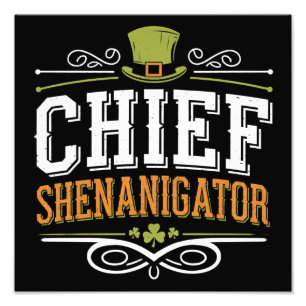 Retro Chief Shenanigator Lucky Leprechaun Hoed Foto Afdruk