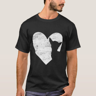 Retro Chihuahua Dog Heart Valentijnsdag Dog Love T-shirt