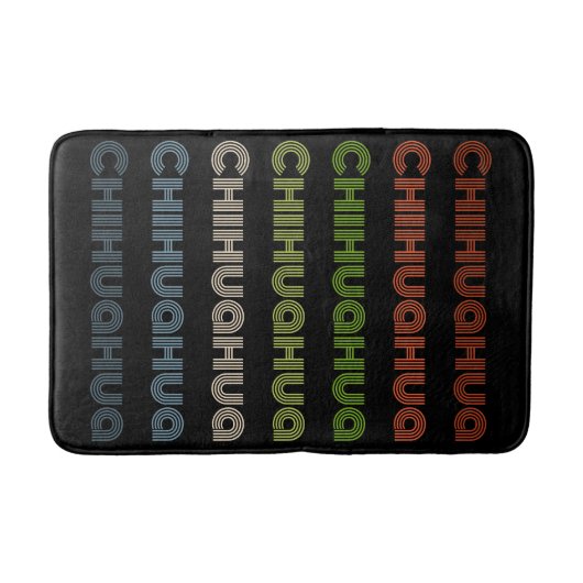Retro "Chihuahua" Kleurrijk Gestreept Ontwerp Badmat (Voorkant)