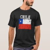 Retro  Chili Flag Chileense rots T-shirt (Voorkant)