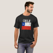 Retro  Chili Flag Chileense rots T-shirt (Voorkant volledig)