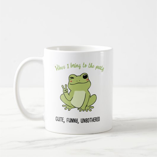 Retro Chill Frog Persoonlijkheid Vibe Mok (Links)