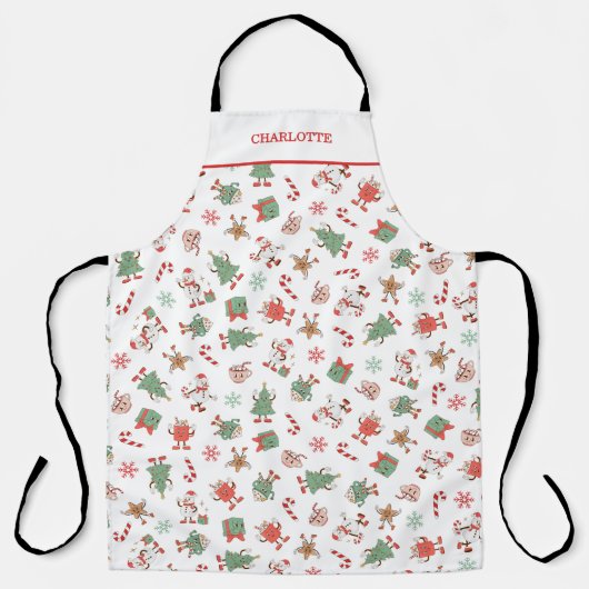 Retro Chillin' met mijn sneeuwpoppen Schort (Voorkant)