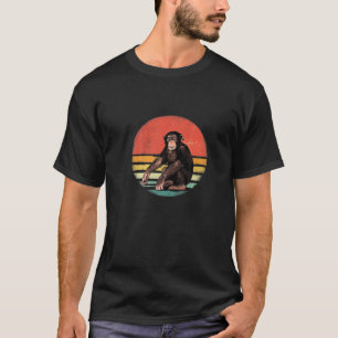 Retro  Chimpansee Monkey Wilde Westen T-shirt