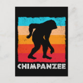 Retro Chimpanzee Gorilla Monkey Briefkaart (Voorkant)