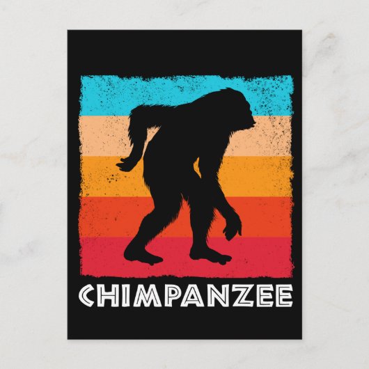 Retro Chimpanzee Gorilla Monkey Briefkaart (Voorkant)
