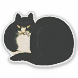 Retro Chinese Qing-dynastie Black Manchu Cat Sticker