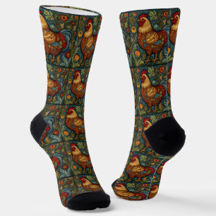 Retro chique boho kippenhaan sokken