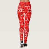Retro Chique Fla Script Rood Leggings (Achterkant)