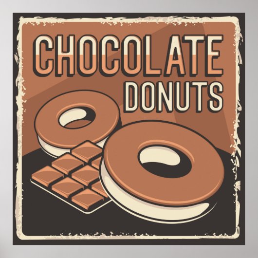 retro  chocolade donuts poster (Voorkant)