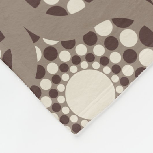 Retro chocolade druppels dot mandala ogee fleece deken (Hoek)