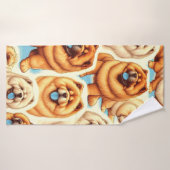 Retro Chow-Chow Naadloos Patroon Badhanddoek (Badhanddoek)