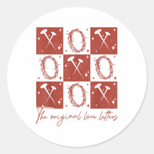Retro Christelijk Geruite Valentijn Xo De Liebesbr Ronde Sticker