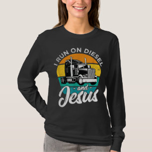 Retro Christelijke vrachtwagenchauffeur bij diesel T-shirt