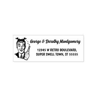 Retro Christmas 1950s Man naam en retour adres Rubberstempel