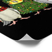 Retro Christmas Atiel Parrot Santa Reindeer  Poster (Hoek)