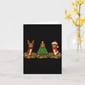 Retro Christmas Ball Python Snake Santa Reindeer  Kaart (Gele Bloem)