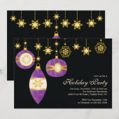 Retro Christmas Balls Invitation à la fête de Noël (Devant / Derrière)