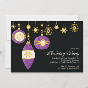 Retro Christmas Balls Invitation à la fête de Noël