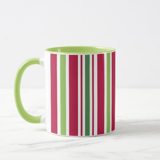 Retro Christmas Candy Stripes Coffee Mug Cadeau (Gauche)