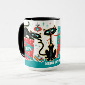 Retro Christmas Cats Mug Customizable (Devant gauche)