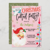 Retro Christmas Cocktail Party Invitation (Devant / Derrière)