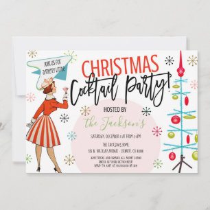Retro Christmas Cocktail Party Invitation