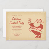Retro Christmas Cocktail Party Invitations (Devant / Derrière)